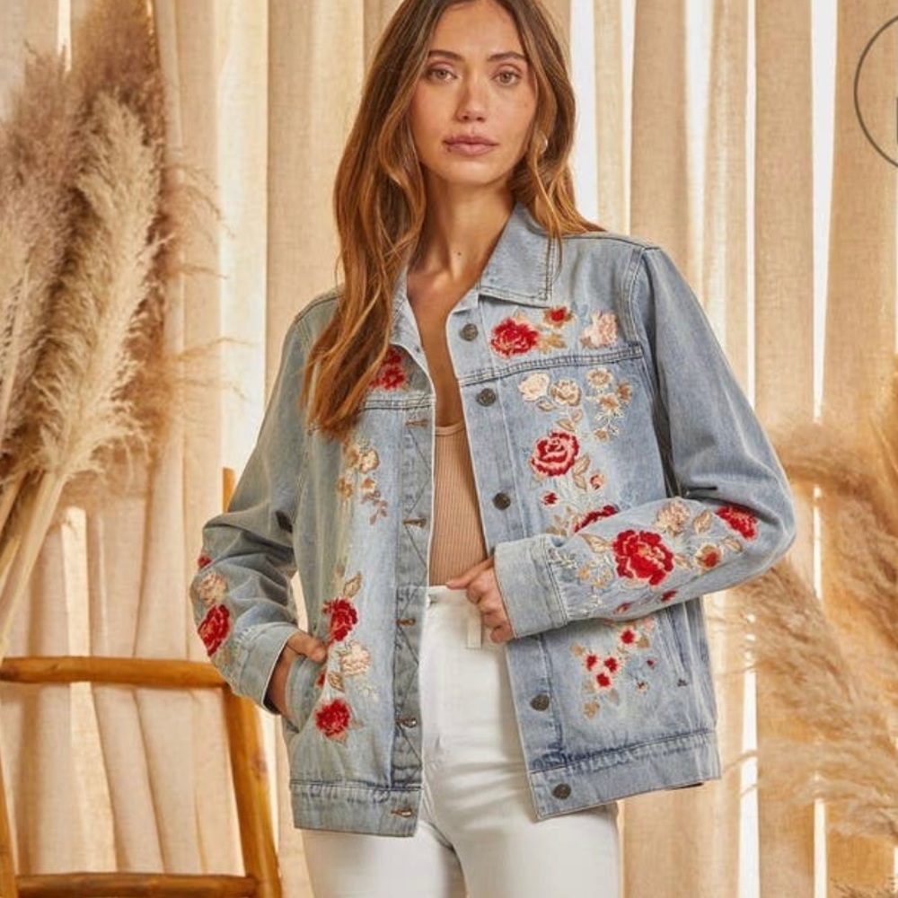 Floral Denim Jacket